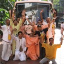 Bus Party Distribution by ISKCON Juhu
