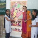 Bhaktin Radhika Distributing Gita at Govt Aided School, Mumbai