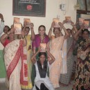 Bhaktin Radhika Distributing Gita at Municipality School in Mumbai
