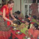 Bhaktin Radhika doing Gita, Prasad Distribution alongwith Chanting at Manav Sevasangh
