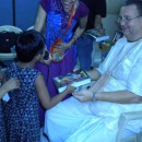 Bhima Prabhu Distributing Krishna Books at Balika Ashram