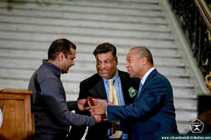 Governor Patrick in Boston receives Bhagavad Gita As It Is