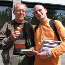 A Brahmacari Distributing Book at USA