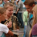 Book Distribution along with Harinama during Independence Day in the city of Kyiv, Ukraine.