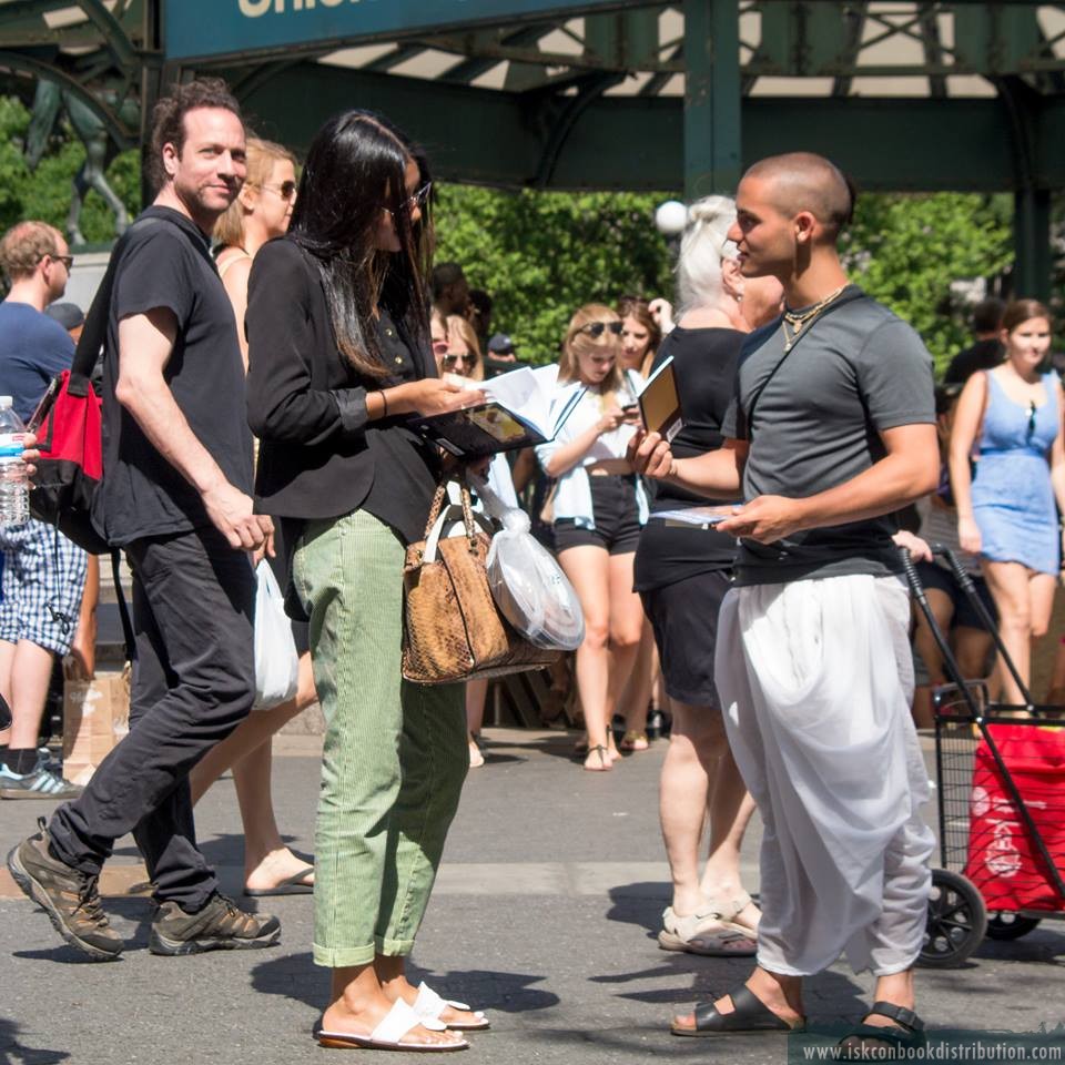 Distributing Srila Prabhupada’s books in New York City