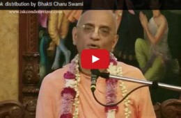 Book distribution by Bhakti Charu Swami